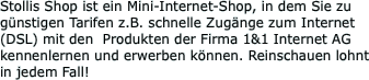 Stollis Shop ist ein Mini-Internet-Shop,